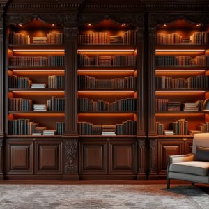 découvrez l'art de l'ébénisterie avec notre bibliothèque sur mesure, conçue pour sublimer votre intérieur. alliez esthétique et fonctionnalité pour créer un espace unique et personnalisé. transformez votre décoration avec des pièces élégantes et pratiques.